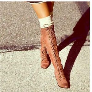 Free People X Jeffrey Campbell Joe lace up boots